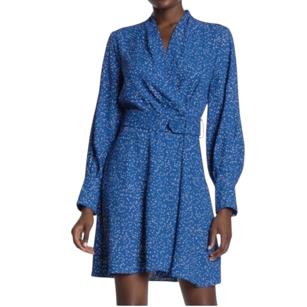 Equipment Fanetta wrap dress long sleeve & belted size 0 like new condition